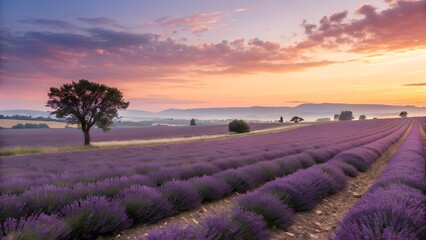 lavender field at sunset