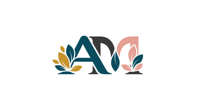 Elegant ADG logo with leaves and modern typography