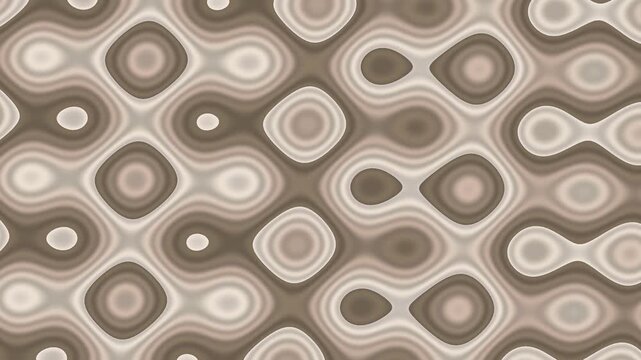 Abstract seamless pattern with organic wavy shapes in shades of brown, beige, and off-white, creating a fluid and interconnected design.