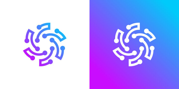 Dual meaning logo combining circle and connection elements, symbolizing unity, continuity, integration, and seamless connectivity in a modern identity.