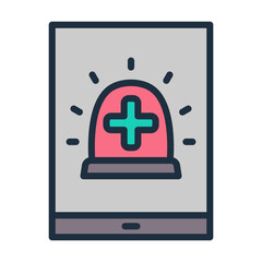 Fototapeta premium Emergency App Icon - Lineal Color