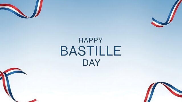 Vibrant French ribbons celebrate Happy Bastille Day festivities