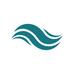 Naklejka premium Wave Icon Vector Ocean Water Symbol for Surf and Coastal Branding