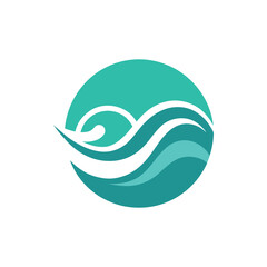 Fototapeta premium Wave Icon Vector Ocean Water Symbol for Surf and Coastal Branding