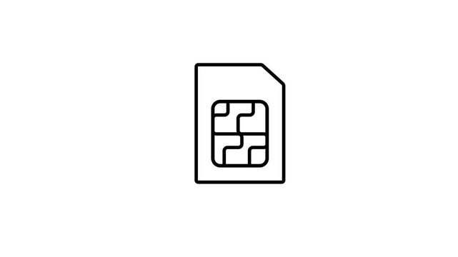 Sim card icon animation for web and mobile app. dual sim card sign and symbol