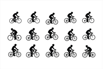 Naklejka premium set of silhouettes of cyclist