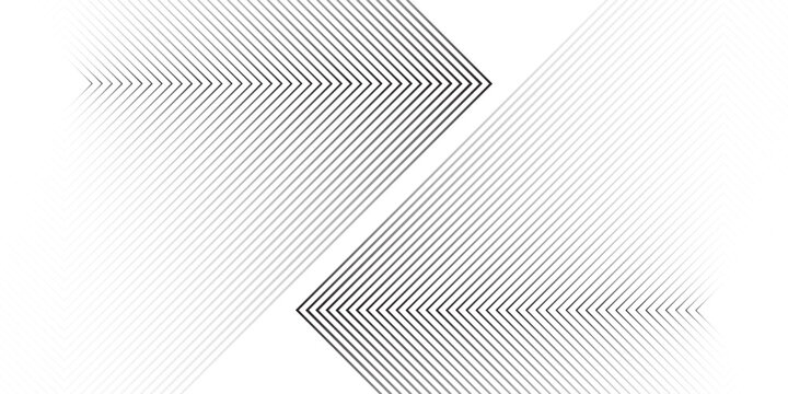 Black halftone arrow pattern. Repeated fading triangle gradation background. Arrows pointing to center direction backdrop. Vector thin to thick speed line concept texture for poster, banner, cover