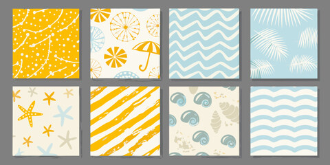 A collection of colorful patterned backgrounds with summer and beach themes © Rathin
