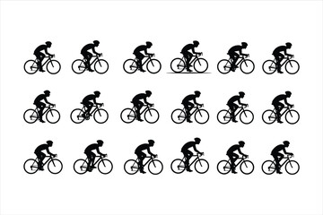 Naklejka premium set of silhouettes of cyclist