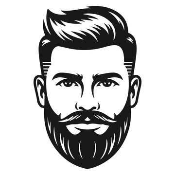 modern barbershop mascot logo