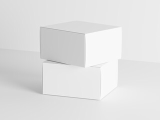 Blank White Box Packaging Mockup Isolated on White Background