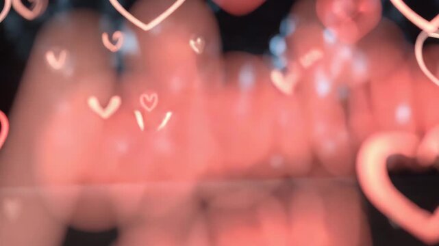 Valentines Day artistic background featuring abstract hearts soft shadows and vibrant love themed typography blended into background professional lighting