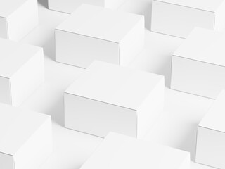 Blank White Box Packaging Mockup Isolated on White Background