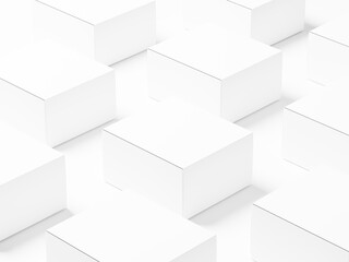 Blank White Box Packaging Mockup Isolated on White Background