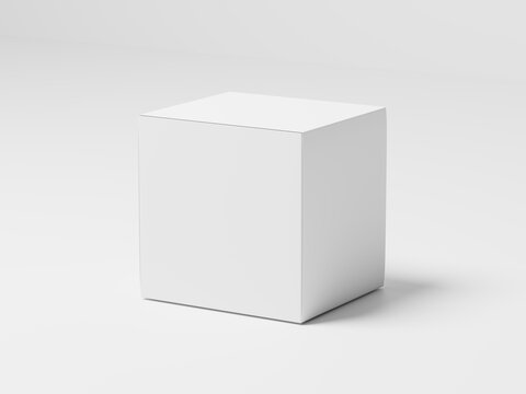 Blank White Box Packaging Mockup Isolated on White Background
