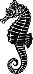 Elegant seahorse silhouette illustration for marine themes