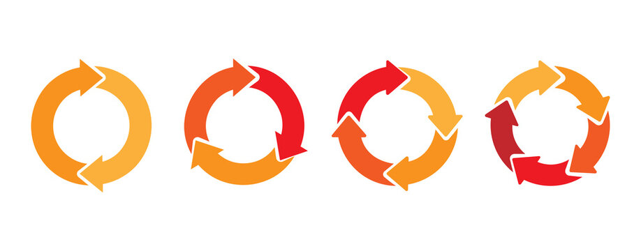 Circular arrow icon set . Round refill sign, repeat icon, Illustration.