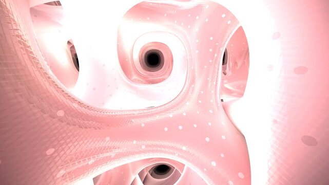Microscopic view of porous bone structure showing intricate biological matrix and cavities.