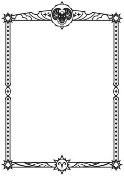 牡羊座イラスト枠（黒）