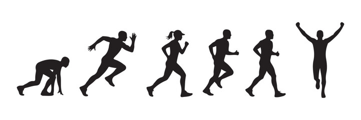 Obraz premium runner running pose silhouette collections
