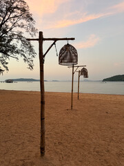 enjoying the beach at a small resort on Koh Russey off the coast of Cambodia - nice landscaping mixed in the serene nature