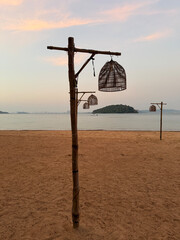Ornamental lanterns on the beach of JATI resort - beautiful scenery and views