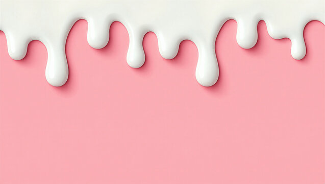 White Dripping Liquid on Pink Background
