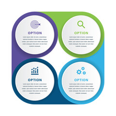 Four Option Circular Icon Business Infographic for Presentation