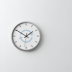 Realistic analog clock combined with a subtle rewind arrow symbol
