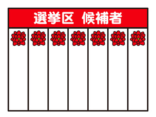 日本の選挙の当選ボードのイラスト素材 © kiko