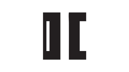 Black Vertical Bar Graphic Element on White Background