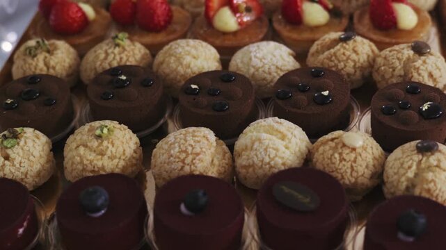 Assortment of pastries arranged on a serving platter