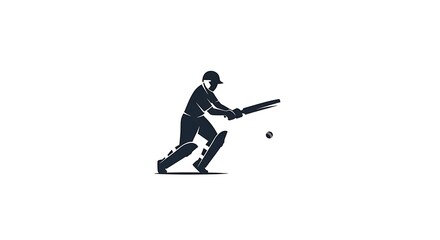 Fototapeta premium Cricket Player Hitting Ball Vector Illustration