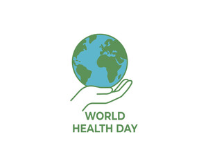 Fototapeta premium World Health Day flat logo global health campaign vector illustration