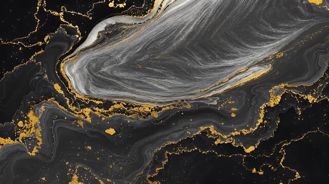 Abstract Black and Gold Fluid Art - A Mesmerizing Visual Journey.