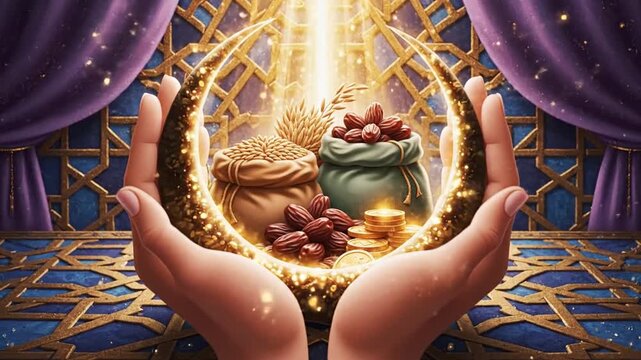 Generosity and blessings showcased in a radiant and evocative digital painting
