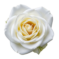 Beautiful white rose flower image, isolated on transparent background