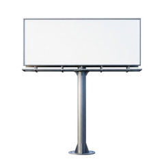 Blank billboard on metal stand isolated on transparent background