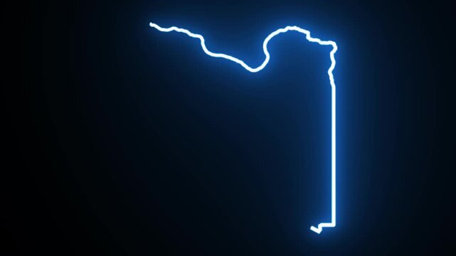 Libya Neon Map Outline Animation,Blue & Orange Energy Border on Black Background,Glowing Neon Map Outline Animation,Blue Orange Energy Lines,Futuristic Neon Map Outline,Blue & Orange Energy Border Ani