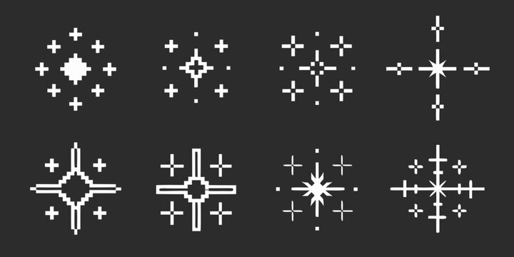 Navajo weaving inspired geometric patterns in white on black background