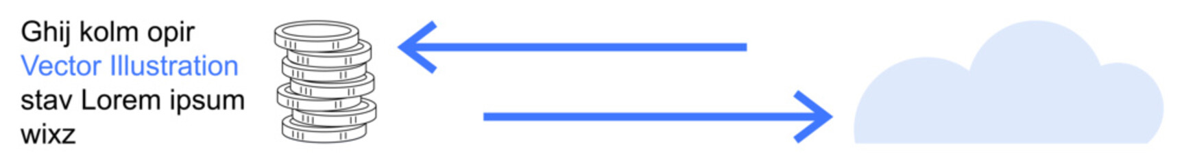Cloud computing, data storage, server management, information transfer, technology infrastructure, online backup. Server stacks and cloud connected by directional arrows. Cloud computing and data © robu_s