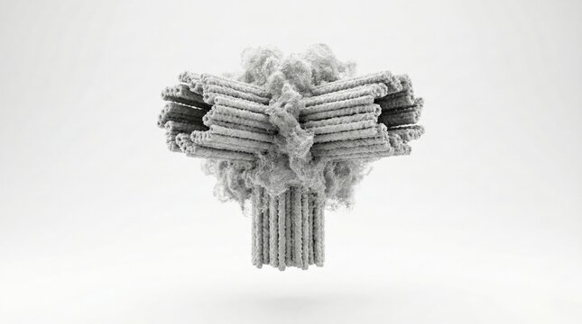 A detailed 3D rendering of a centrosome, a key organelle in animal cells, showcasing its intricate microtubule structure.