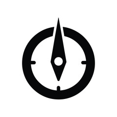 Black compass icon, symbolizing navigation and direction, perfect for travel and exploration themes © Woley87
