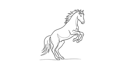 Rearing horse, powerful, dynamic, minimalist line art illustration © StockSynergy
