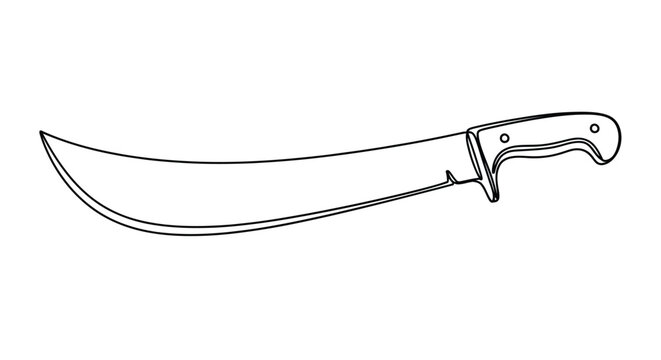 Continuous Line Art of a Machete