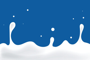 Pure milk water wave with blue background, dairy product design element, yogurt drink