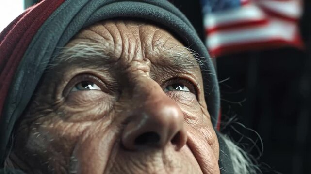 Elderly Woman Celebrating India's Independence Day with Patriotic Spirit