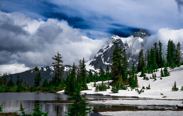 Alpine lake in cascade mountains © Becky