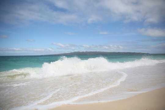 Summer Ocean Waves and White Sea Foam