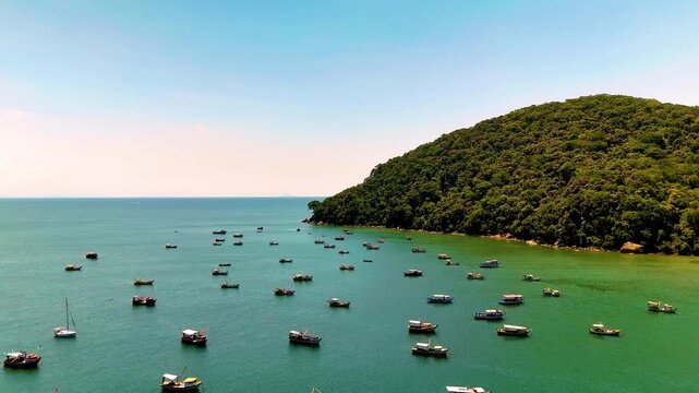 4K Beach Island Guaruja Paradise Boats